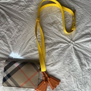 Burberry Cardholder with Yellow Strap and Duck Feet!!